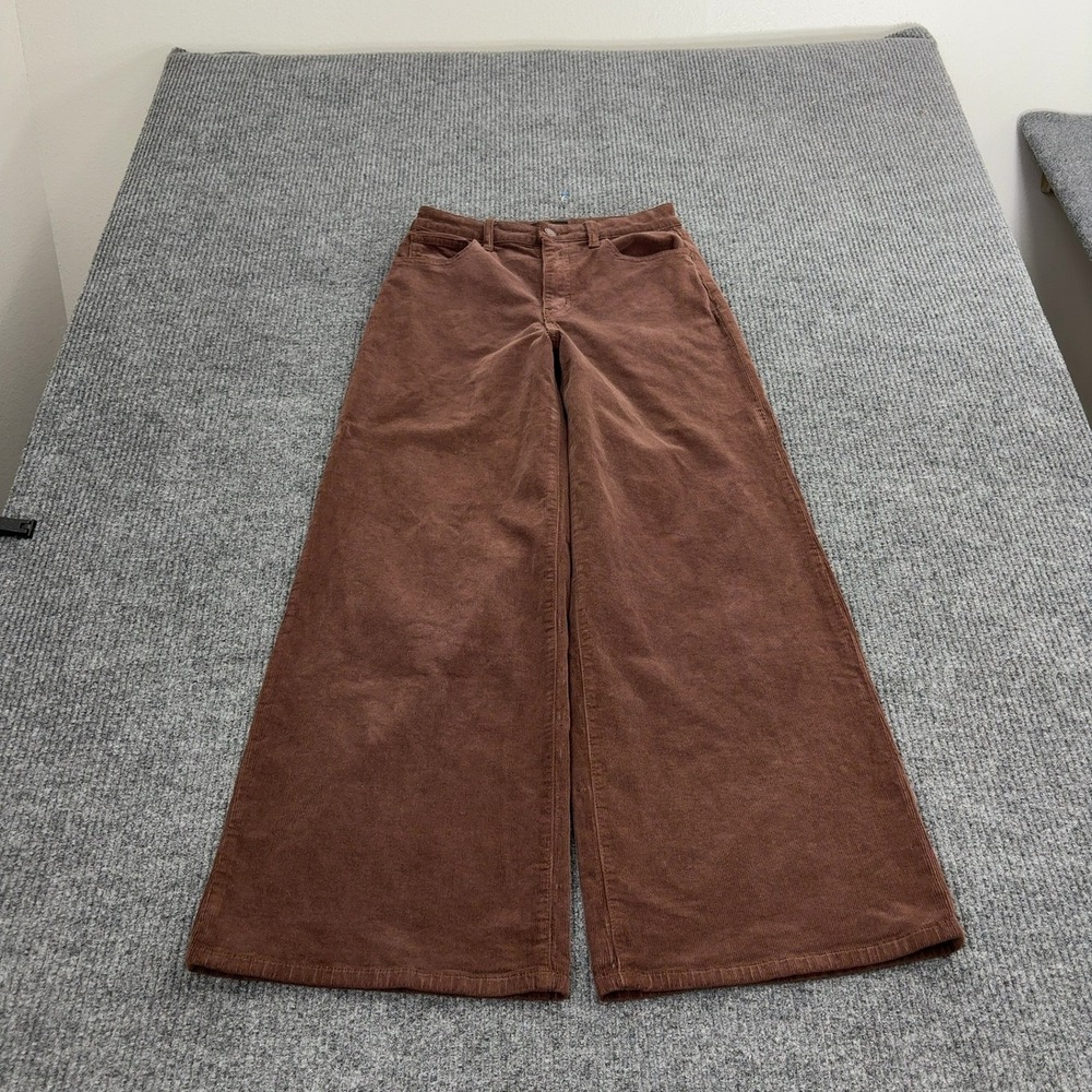 Just Black Denim Pants Womens 26 Brown Corduroy Wide Leg High Rise Boho Style
